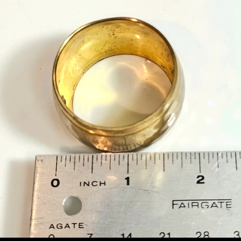 12 Vintage Hammered Solid Brass Napkin Ring Holders